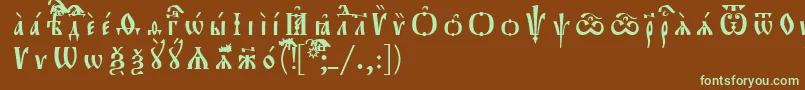 Orthodox.TtUcs8Р Р°Р·СЂСЏРґРѕС‡РЅС‹Р№ Font – Green Fonts on Brown Background